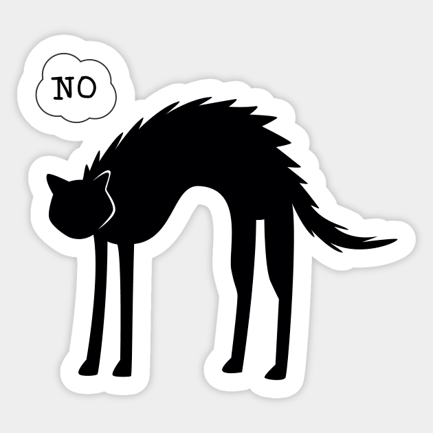 Black Cat Says No Sticker by Haministic Harmony